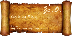 Zsolnay Olga névjegykártya
